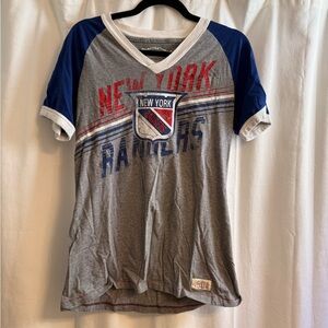 Mitchell & Ness Gray and Blue New York Rangers Shirt